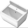 Duravit Starck 3 21 5/8" Rectangular Wall Mounted Sink in White with Single Faucet Hole and with Overflow view 4
