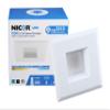 NICOR Lighting 3 inch White Square LED Recessed Downlight in 4000K (DQR3-10-120-4K-WH-BF) view 1