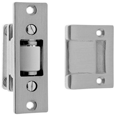 idh by St. Simons 12017-26D Premium Quality Solid Brass Heavy Duty Silent Roller Latch with Adjustable Square Strike, Satin Chrome