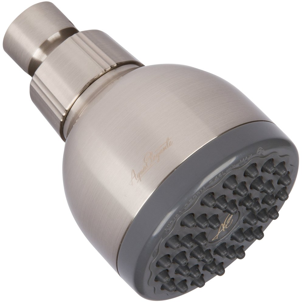 Aqua Elegante High Pressure Showerhead Brushed Nickel - Best Wall Mount, Bathroom, RV Shower Head For Low Flow Showers, 2.5 GPM - Brushed Nickel