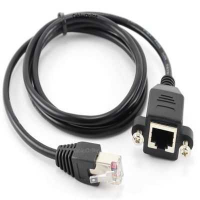 CablesOnline 3ft Cat5e RJ45 M/F Shielded Ethernet Network Screw Panel Mount Extension Cable, (U-P003)