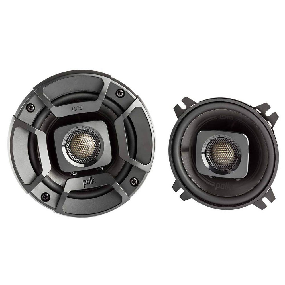 Polk Audio DB402 DB+ Series 4 Inch Speakers Car Audio with Marine Certification, Car Coaxial Speakers, Black