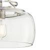 Franklin Iron Works Pendant Light Fixture - Charleston Brushed Nickel, Clear Glass, Farmhouse Pendant Light for Kitchen Islands, Living Rooms, Dining Rooms, and Bedrooms - 13 1/2" Wide, 16" High view 3