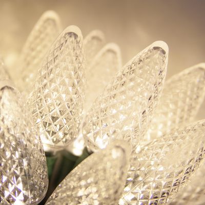 Wintergreen Lighting 25 C9 Warm White LED Christmas Lights, 17 Ft  Indoor Outdoor C9 String Lights, Classic White Christmas Lights