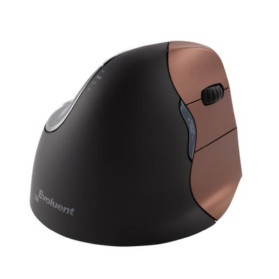Evoluent  Inventor of The Vertical Mouse  VM4SW Ergonomic Vertical Mouse Right Hand Small Wireless USB, Sculpted for Comfort, Reduces Wrist Strain, 4 Speeds, 6 Customizable Buttons in Windows