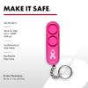 SABRE Personal Alarm With Key Ring, 120dB Alarm, Audible Up To 1,280 Feet (390 Meters), Simple Operation, Reusable, Pink view 2