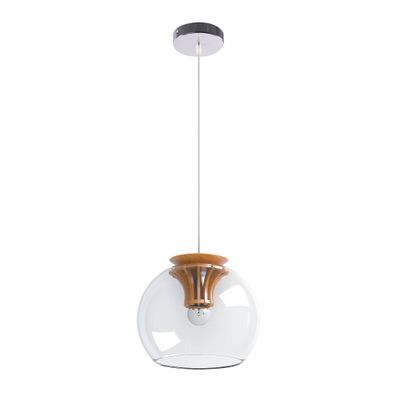 Homelava Pendant Light Shade Modern Wood Fixture Hanging Light Glass Shade Pendant Fixture Lamp for Bedroom