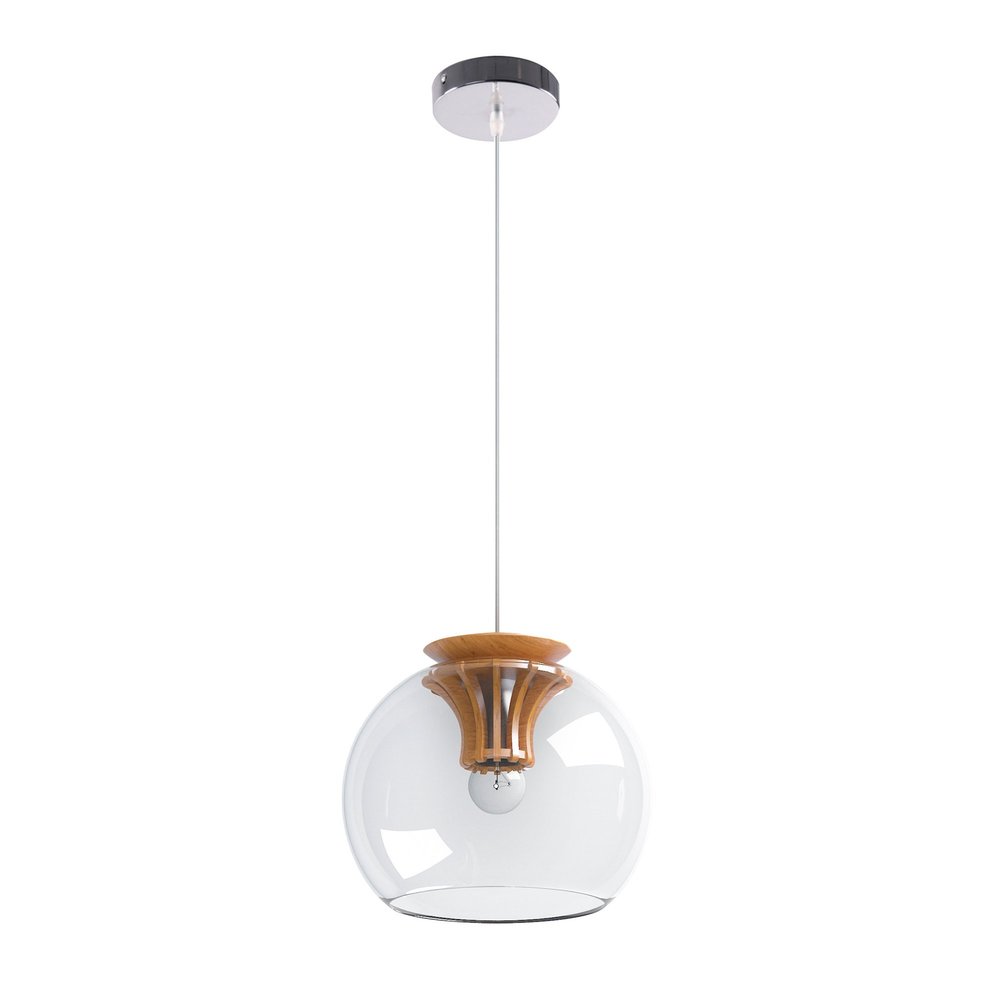 Homelava Pendant Light Shade Modern Wood Fixture Hanging Light Glass Shade Pendant Fixture Lamp for Bedroom