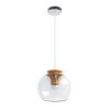 Homelava Pendant Light Shade Modern Wood Fixture Hanging Light Glass Shade Pendant Fixture Lamp for Bedroom view 1