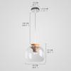 Homelava Pendant Light Shade Modern Wood Fixture Hanging Light Glass Shade Pendant Fixture Lamp for Bedroom view 2