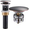 REGALMIX Vessel Sink Drain,Bathroom Pop-up Drain with Detachable Basket Stopper, Anti-Explosion and Anti-Clogging Drain Strainer, Sink Drain Assembly with Overflow Oil Rubbed Bronze, RWF083K view 1