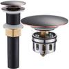 Bathroom Sink Drain, Vessel Sink Pop Up Drain with Detachable Basket Stopper,Anti-Explosion and Anti-Clogging Drain Strainer, Sink Drain Assembly Without Overflow Oil Rubbed Bronze, REGALMIX RWF082C view 1