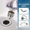 Vessel Sink Drain,Bathroom Pop-up Drain with Detachable Basket Stopper, Anti-Explosion and Anti-Clogging Drain Strainer, Sink Drain Assembly with Overflow Polished Chrome, REGALMIX RWF083H view 4