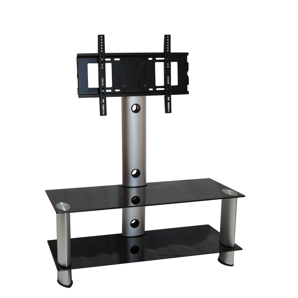 Tier One Designs Black/Silver with Black Glass TV Mount, 60"