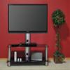 Tier One Designs Black/Silver with Black Glass TV Mount, 60" view 3