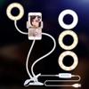 Cell Phone Holder Stand for Live Stream/Makeup, Bcway Clip Lazy Bracket for iPhone/Android, [3-Light Mode] [11-Level Brightness] LED Desk Lamp for Kitchen, Bedroom (white) view 1