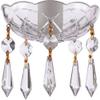 Crystal 1 Piece - 4-Inches, 5 Side Holes - Clear 30% Lead Crystal Chandelier Bobeche with Gold Pin and 5 U-Drop view 1