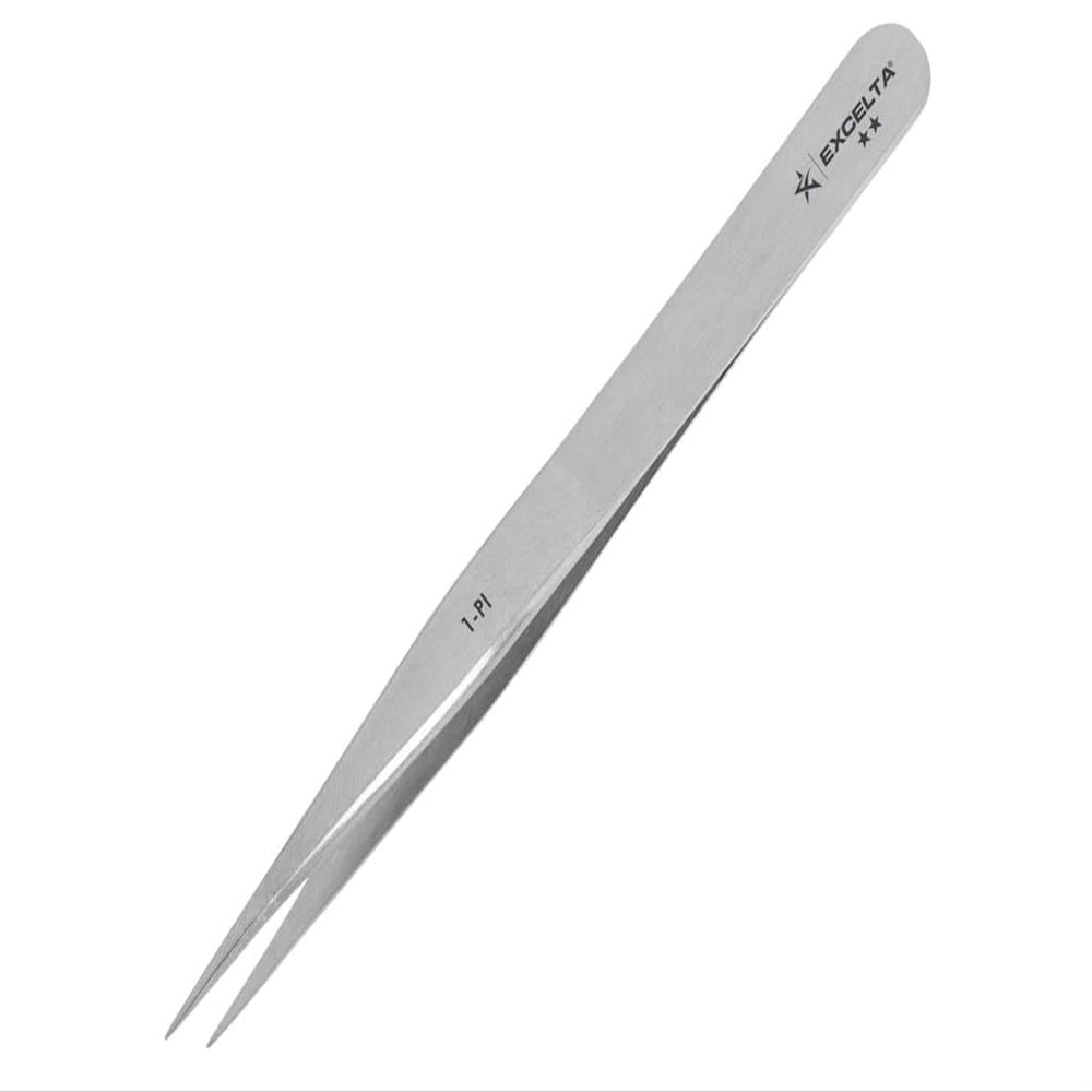 Excelta Three Star Utility Tweezers - Straight Very Fine Point Tip - 4 1/2 in Length - 1-PI [PRICE is per EACH]
