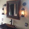 Rustic Wall Sconce Lantern, Farmhouse Wall Light Fixture with Glass Globe, Electric Lantern Light Wall Sconce Black Finish view 3