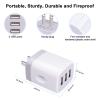 18W/3Amp Fast Charger Adapter, Multiple 3-Port USB Wall Plug Block Cube Box view 4