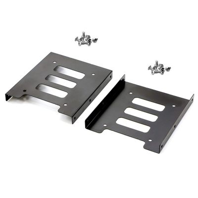 PASOW 2 Pack 2.5" to 3.5" SSD HDD Hard Disk Drive Bays Holder Metal Mounting Bracket Adapter for PC (Bracket)