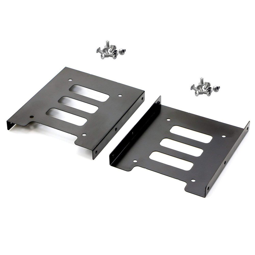 PASOW 2 Pack 2.5" to 3.5" SSD HDD Hard Disk Drive Bays Holder Metal Mounting Bracket Adapter for PC (Bracket)