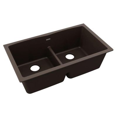 Elkay Quartz Classic ELGDULB3322MC0 Mocha Equal Double Bowl Undermount Sink