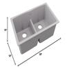 Elkay Quartz Classic ELGDULB3322GS0 Greystone Equal Double Bowl Undermount Sink view 3