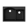 Elkay Quartz Classic ELGH3322RBK0 Black Offset 60/40 Double Bowl Top Mount Sink view 1