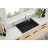 Elkay Quartz Classic ELGH3322RBK0 Black Offset 60/40 Double Bowl Top Mount Sink view 2