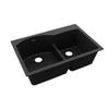 Elkay Quartz Classic ELGH3322RBK0 Black Offset 60/40 Double Bowl Top Mount Sink view 3