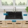 Elkay Quartz Classic ELGH3322RBK0 Black Offset 60/40 Double Bowl Top Mount Sink view 4