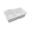 Elkay Quartz Classic ELGHU3322RWH0 White Offset 60/40 Double Bowl Undermount Sink with Aqua Divide view 3