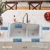 Elkay Quartz Classic ELGHU3322RWH0 White Offset 60/40 Double Bowl Undermount Sink with Aqua Divide view 4
