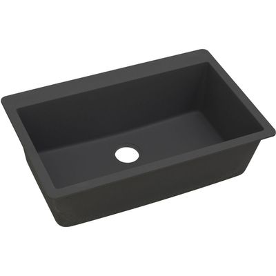 Elkay Quartz Classic ELGR13322BK0 Black Single Bowl Top Mount Sink