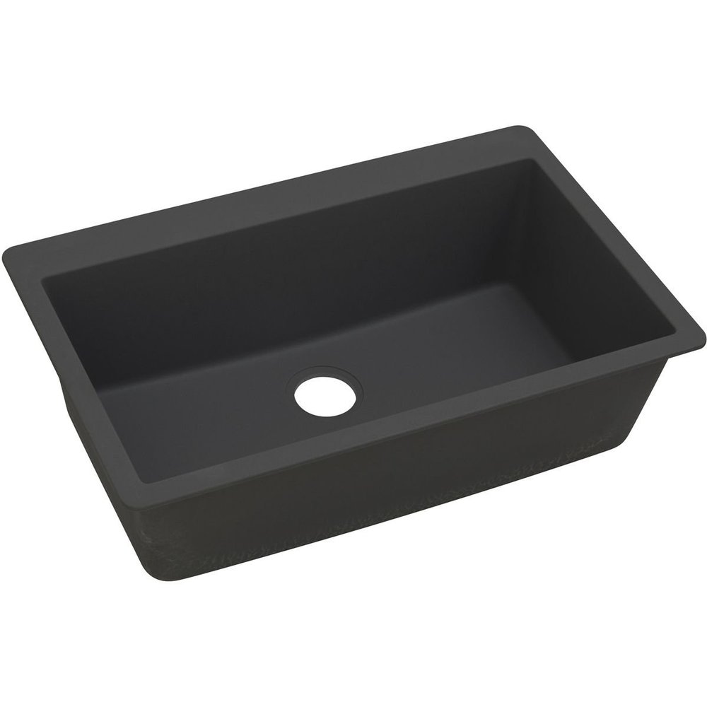 Elkay Quartz Classic ELGR13322BK0 Black Single Bowl Top Mount Sink
