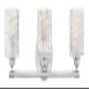 Hinkley Elle Collection Three Light Bathroom Vanity Fixture with Clear Chevron Glass, Chrome view 1