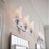 Hinkley Elle Collection Three Light Bathroom Vanity Fixture with Clear Chevron Glass, Chrome view 2