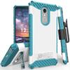 Tri-Shield Combo for LG Stylo 4 Phone Case with Belt Clip - White/Turquoise view 1