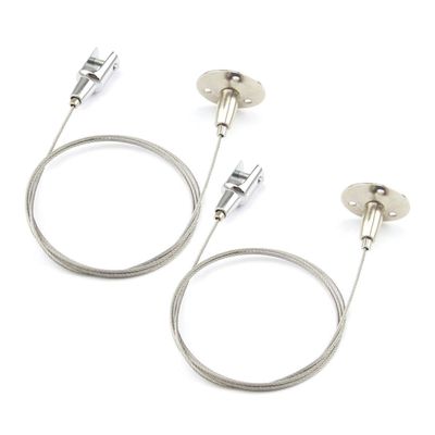 Chris-Wang 2Pack Ceiling Mount Gallery Large Picture/Billboard/Painting/Art Exhibition/Glass/Arcylic Board Display Kit Wire Disc Fittings Hanging System Hanger