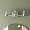 Hinkley Miley Three Light Clear Glass Bathroom Vanity Fixture, Brushed Nickel view 2