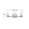 Hinkley Miley Three Light Clear Glass Bathroom Vanity Fixture, Brushed Nickel view 3