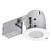 Globe Electric 90663, 4" Flush Round Trim Recessed Lighting Kit Tempered Frosted Glass, White, 3.88" Hole Size, Bulb Not Included view 1