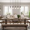 LNC Farmhouse Mason Jar Chandelier, 5-Light Adjustable Rustic Pendant Chandeliers Hanging Light Fixture for Kitchen Island and Dining Room Brown view 3
