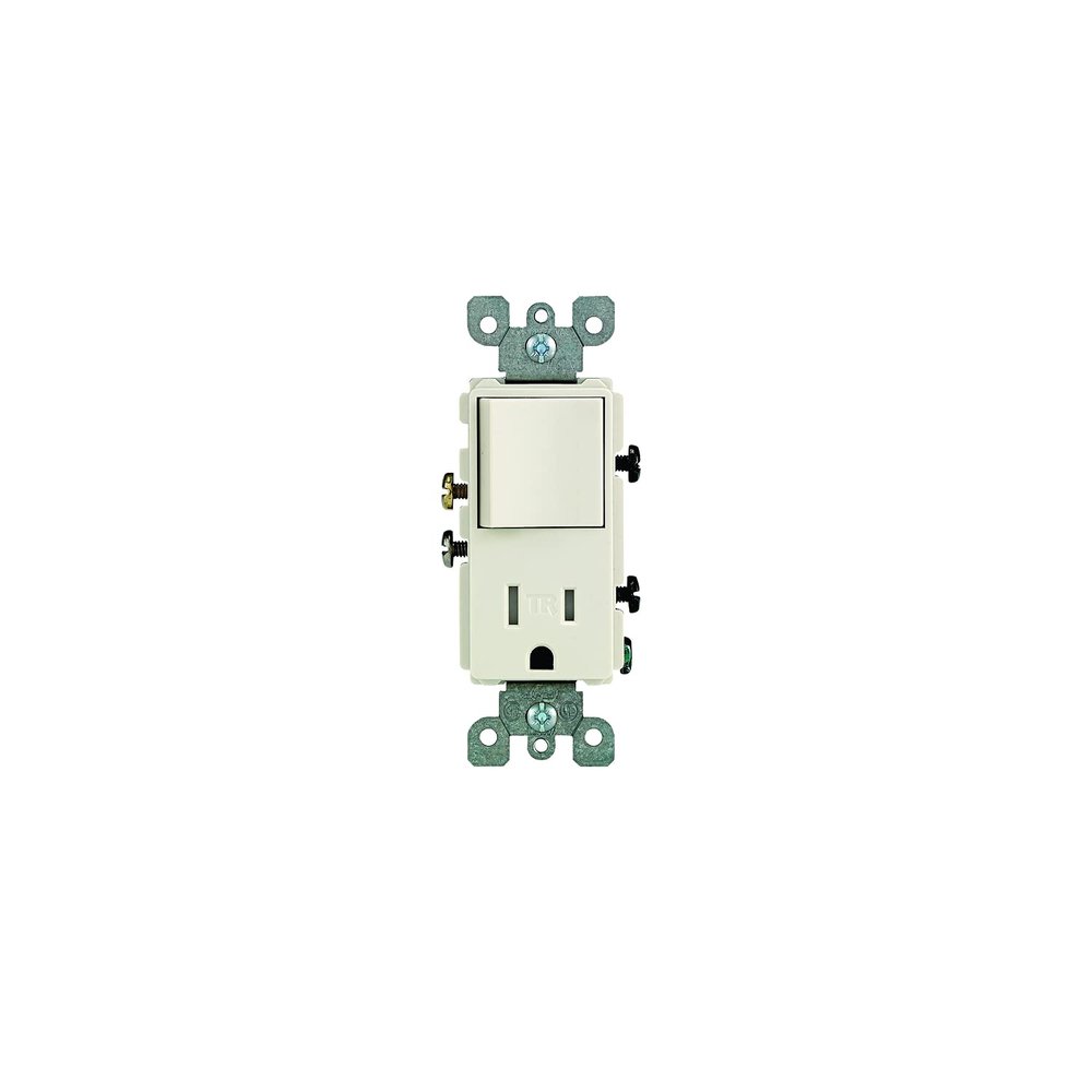 Leviton R66-T5625-0TS Light Almond Single Pole Switch & Receptacle Combination