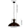 LMSOD Industrial Dome Pendant Light Fixture, Farmhouse Barn Hanging Ceiling Lighting for Kitchen Island, Dining Room, Rustic Bronze Metal view 3