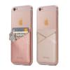 (Two) Cell Phone Stick On Wallet Card Holder Phone Pocket for iPhone, Android and All Smartphones. (Rose Gold) view 1