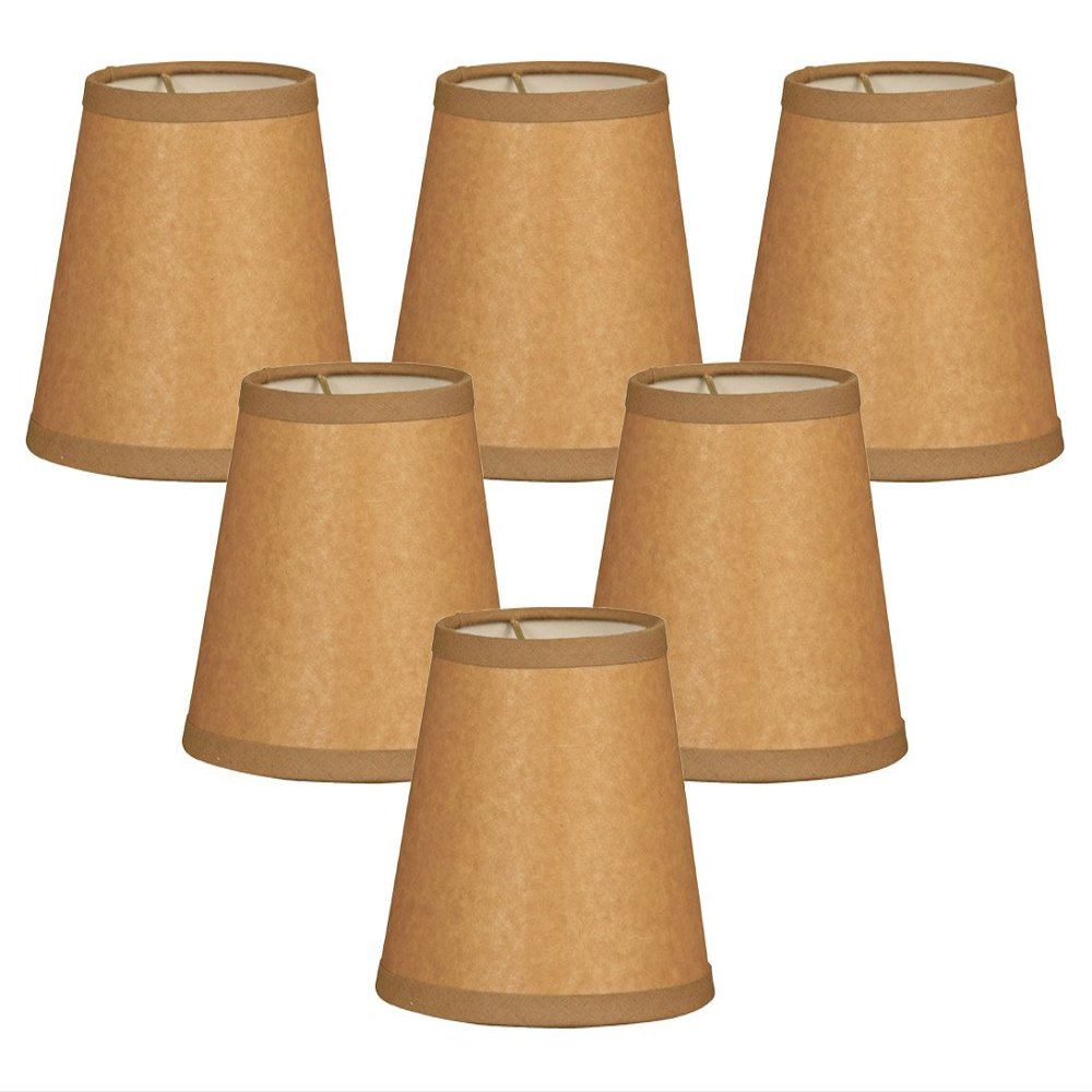 Royal Designs, Inc. CS-952-5BR/P-6 Hardback Parchment Empire Chandelier Shade, 3 x 5 x 4.5, Brown, 6-Pack