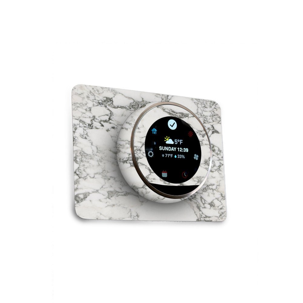 MightySkins Skin Compatible with Nest Thermostat - White Marble | Protective, Durable, and Unique Vinyl Decal wrap Cover | Easy to Apply, Remove, and Change Styles | Made in The USA