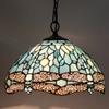 WERFACTORY Tiffany Pendant Light Fixture Stained Glass Hanging Lamp 12 Inch view 3